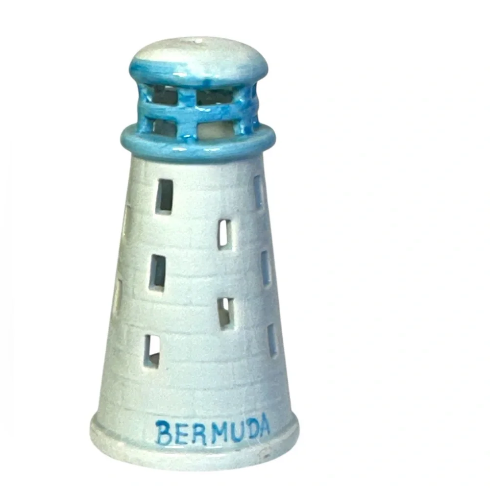 Bermuda Trader Lighthouse Tea Light Ceramic Candle Holder Decorative Blue White - Picture 11 of 16